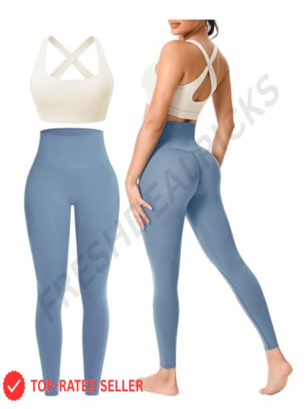 2 Piece Seamless Workout Set Yoga Leggings & Sports Bra